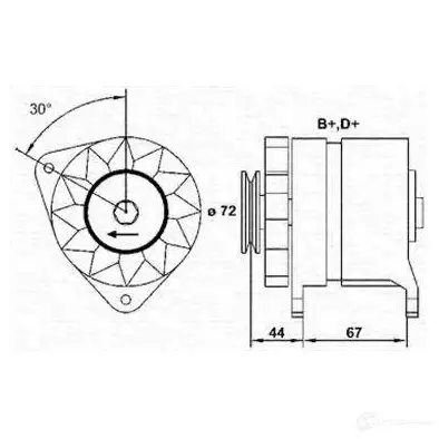 Генератор MAGNETI MARELLI 1047834 M AR6032 S7I6U 943346032010