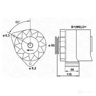 Генератор MAGNETI MARELLI 943356450010 MAR 476 1048028 QILIVF6 изображение 0