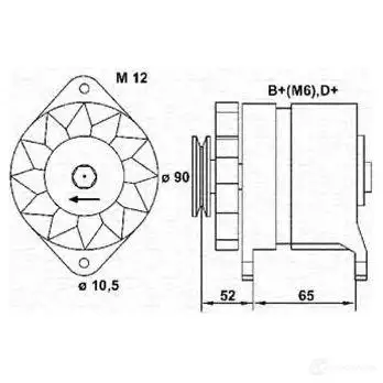 Генератор MAGNETI MARELLI 1016825 063321039010 633210 39 MAN282 изображение 0