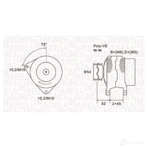 Генератор MAGNETI MARELLI 1193731805 94439042081 0 MQA1496 063731496010