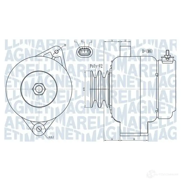 Генератор MAGNETI MARELLI 063731724010 1437596359 BA9 OQT