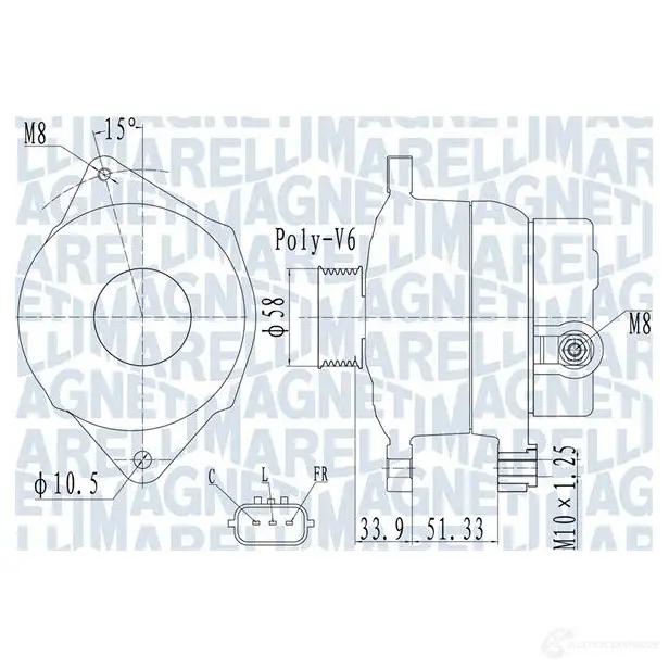 Генератор MAGNETI MARELLI FSM9 K 063732138010 1437596356