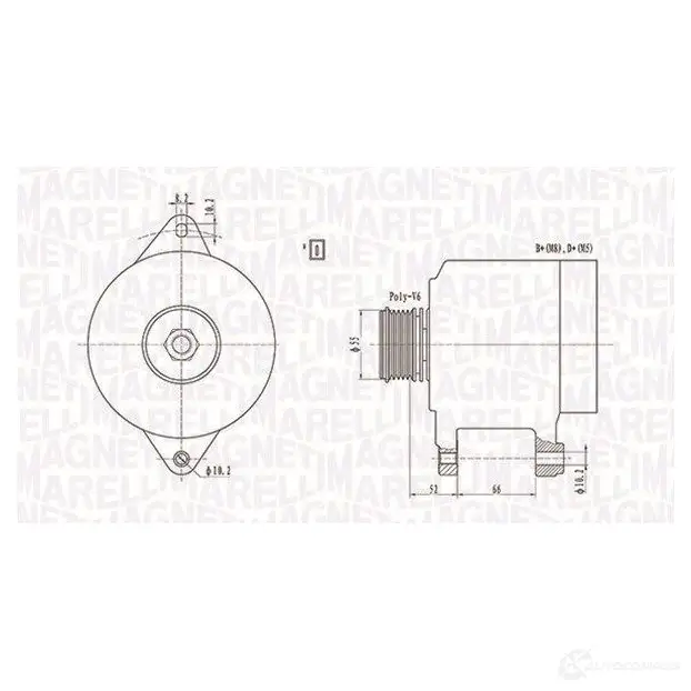 Генератор MAGNETI MARELLI 1193731742 06 3730023010 944390421710 063731157010 изображение 0