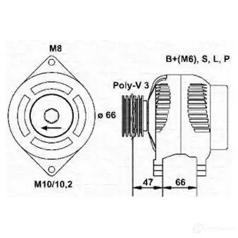 Генератор MAGNETI MARELLI 943356935010 8F719 MAR9 87 1048164