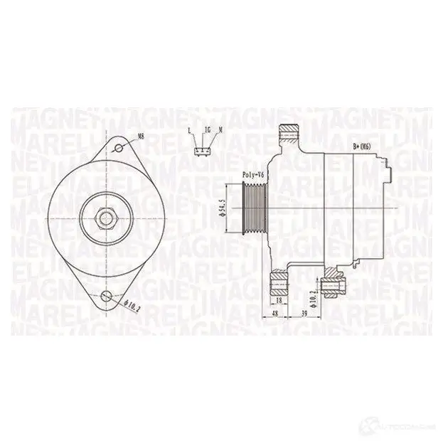 Генератор MAGNETI MARELLI 063 377441010 063731809010 944390903430 1193731967 изображение 0