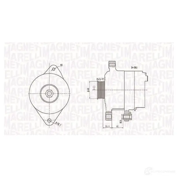 Генератор MAGNETI MARELLI MQA1891 063731891010 1193732031 9443909 04800 изображение 0