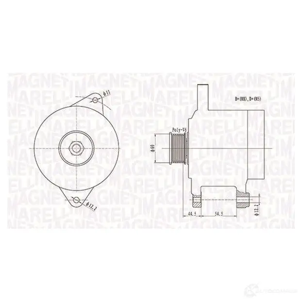 Генератор MAGNETI MARELLI 1193731907 MQA1718 9443906051 10 063731718010