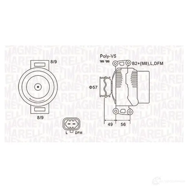 Генератор MAGNETI MARELLI 1193731917 063731740010 IXL1R MQ A1740 изображение 0