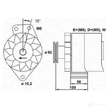 Генератор MAGNETI MARELLI EU49JV 1048104 943356675010 MAR5 71 изображение 0