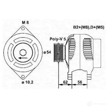 Генератор MAGNETI MARELLI GHT820 6141950 943355162010 MAR56 62 изображение 0