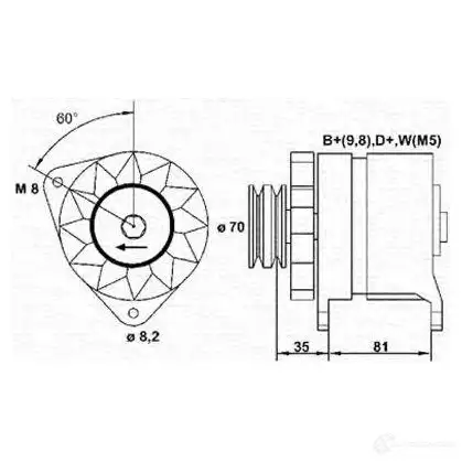 Генератор MAGNETI MARELLI MA R387 1047949 943356054010 LZBH50H
