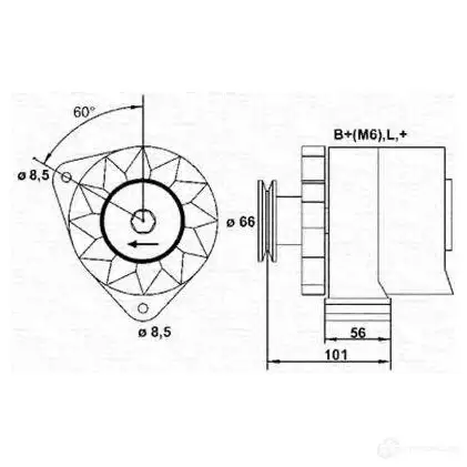 Генератор MAGNETI MARELLI 1047957 943356108010 MA R393 D09VAX изображение 0