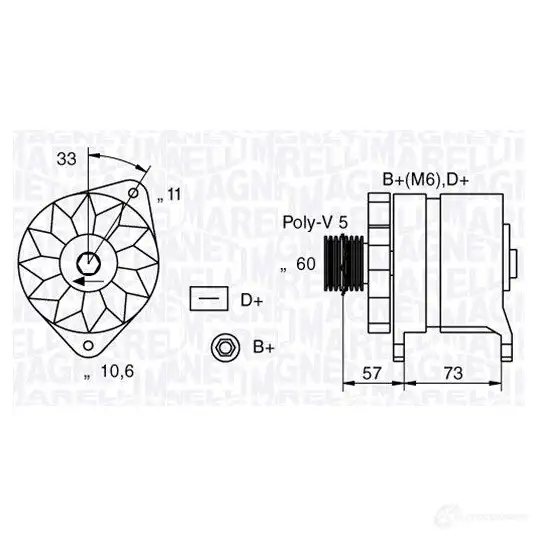 Генератор MAGNETI MARELLI 944390371300 6332115 6 1016837 063321156010