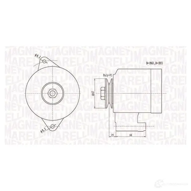 Генератор MAGNETI MARELLI 1193731795 063731472010 9443 90900100 MQA1472