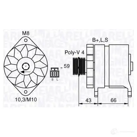 Генератор MAGNETI MARELLI 1193731184 63532 610 063532610010 MAN2610 изображение 0