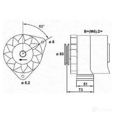 Генератор MAGNETI MARELLI 943356487010 MA R482 1048034 F8I38R изображение 0