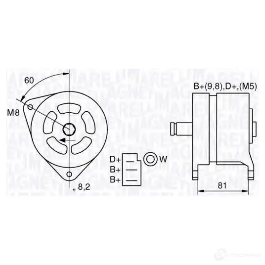 Генератор MAGNETI MARELLI 063324157010 1016897 63324 157 MAN102