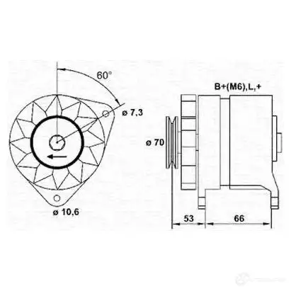 Генератор MAGNETI MARELLI 1047962 JXN3KR 943356121010 MAR 402