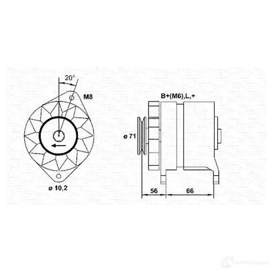 Генератор MAGNETI MARELLI 944356971010 CN19Q 1048800 MRA9710 1