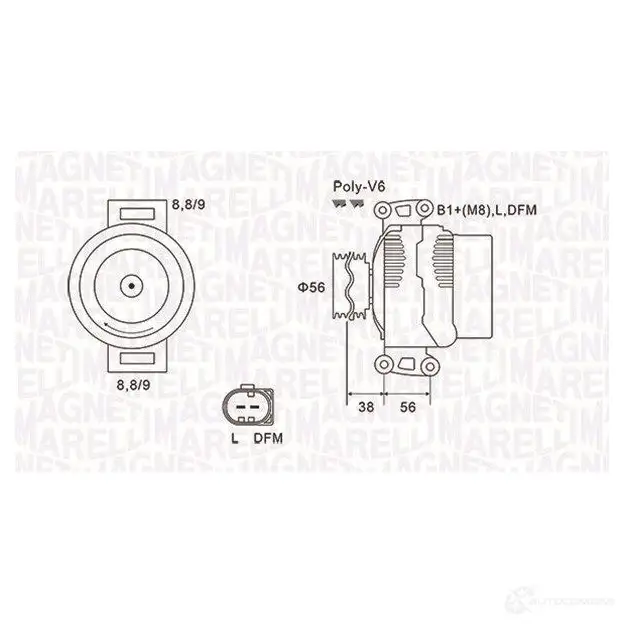 Генератор MAGNETI MARELLI 063731754010 1193731925 WJ0SJ0P MQA17 54