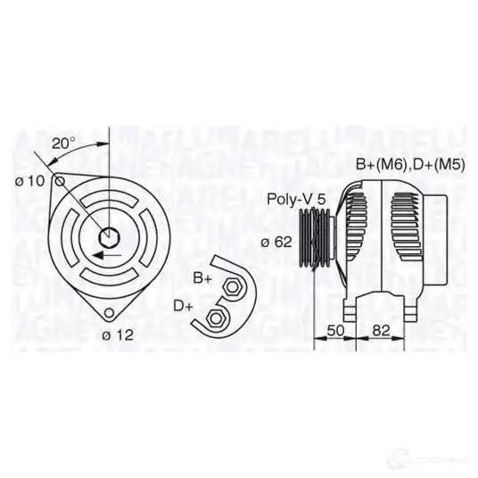 Генератор MAGNETI MARELLI 1016861 MAN809 633216 17 063321617010