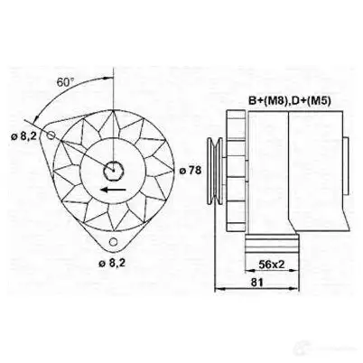 Генератор MAGNETI MARELLI 943356649010 1048093 MAR 546 WCBC3