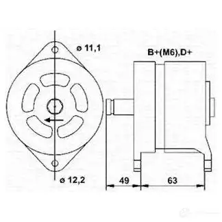 Генератор MAGNETI MARELLI 63320 021 1016813 MAN260 063320021010