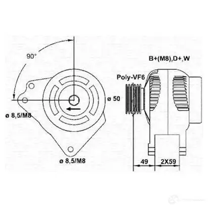 Генератор MAGNETI MARELLI 943356794010 MAR88 1 1048140 YM33OK