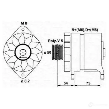 Генератор MAGNETI MARELLI M AR470 1048023 943356407010 58332 изображение 0