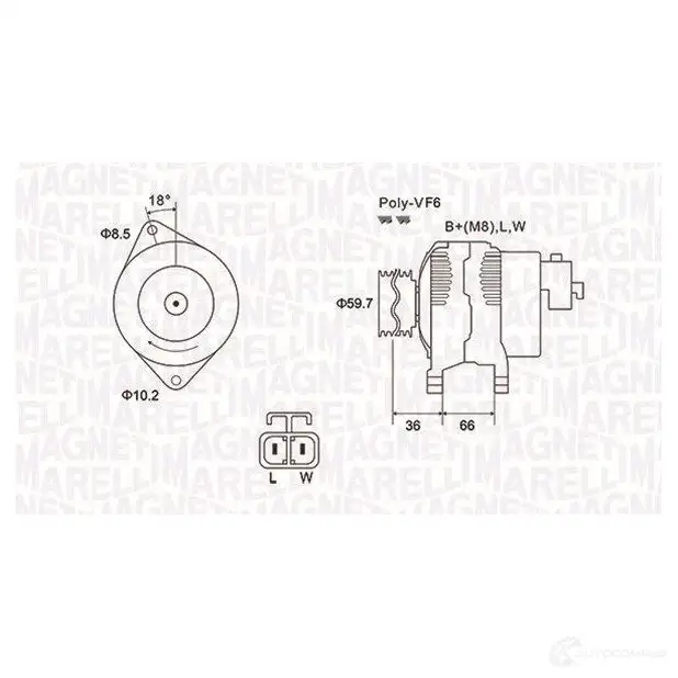 Генератор MAGNETI MARELLI 063731901010 9 44390904150 MQA1901 1193732041 изображение 0