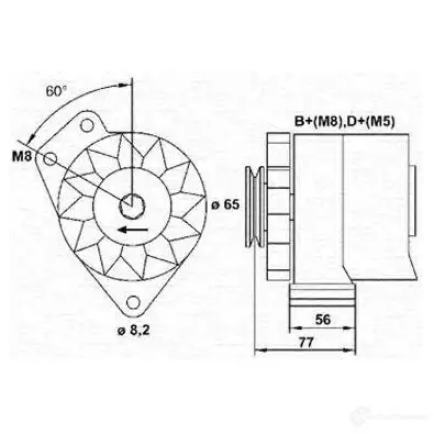 Генератор MAGNETI MARELLI 943356677010 MAR 573 1048106 THA3BV1