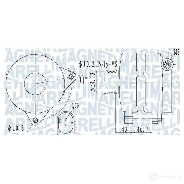 Генератор MAGNETI MARELLI 063732113010 1437598105 8G9DW P изображение 0