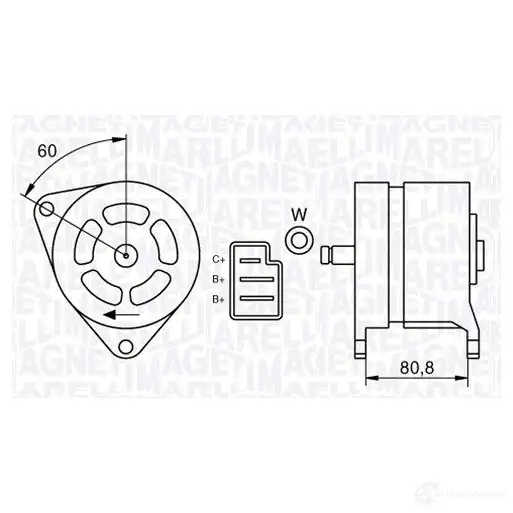 Генератор MAGNETI MARELLI MAN107 1016900 633 24199 063324199010