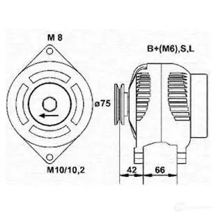 Генератор MAGNETI MARELLI 943346072010 1047854 965NLQ MAR6 072