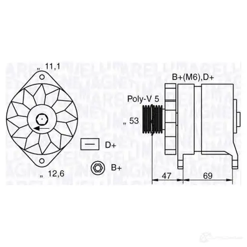 Генератор MAGNETI MARELLI 6332101 7 MAN352 1016821 063321017010