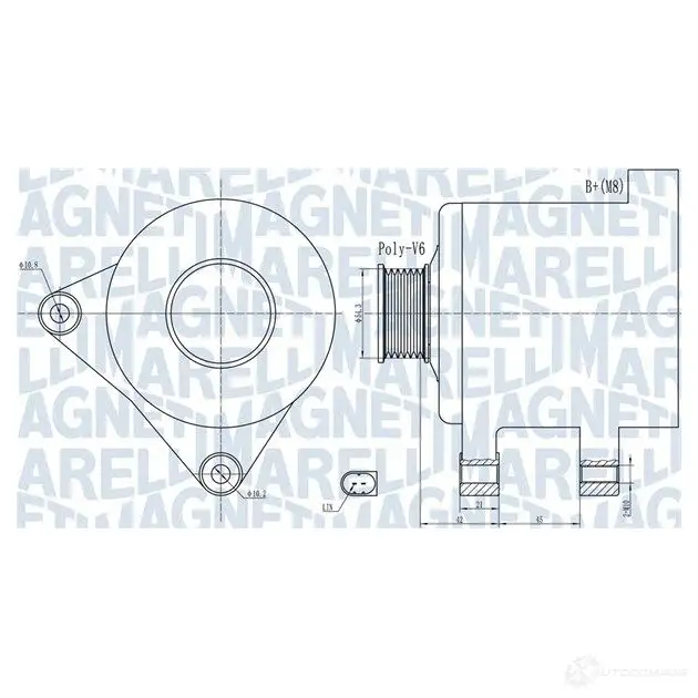 Генератор MAGNETI MARELLI W86 YAB 1437598336 063732091010