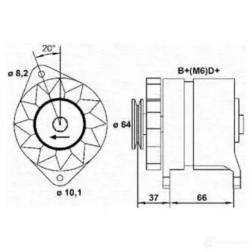 Генератор MAGNETI MARELLI MAR44 7 1047992 1MYO8PL 943356213010