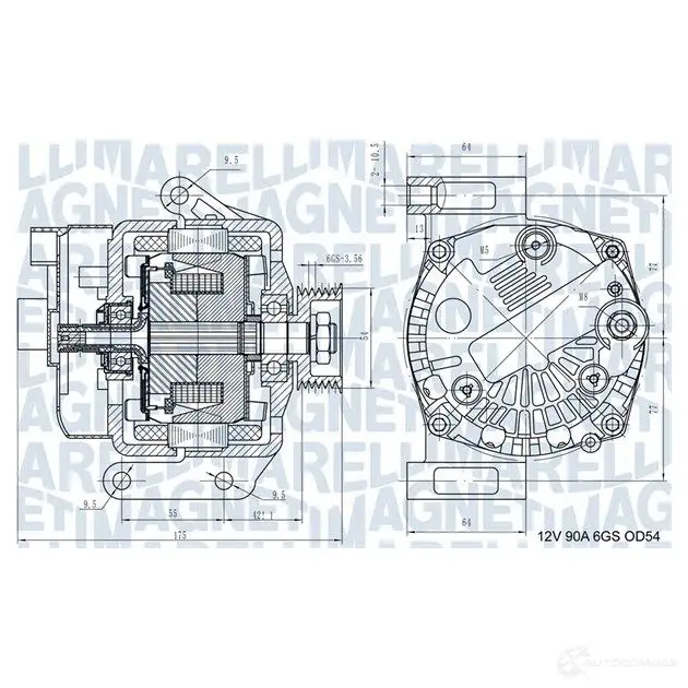 Генератор MAGNETI MARELLI 1437598656 063731562210 AOU3N U изображение 0