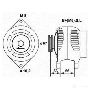 Генератор MAGNETI MARELLI 1048056 943356553010 Q7H893 M AR958 изображение 0