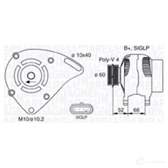 Генератор MAGNETI MARELLI 944390900280 063731253010 1193731759 06353 3484010 - Изображение 1