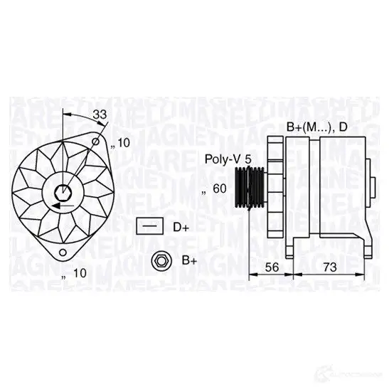 Генератор MAGNETI MARELLI MAN320 063321155010 633 21155 1016836