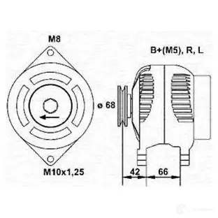 Генератор MAGNETI MARELLI YCBMBA 943346087010 1047857 MAR6 087
