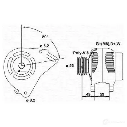 Генератор MAGNETI MARELLI 5IYYQ 6141630 M AR930 943356789010 - Изображение 1
