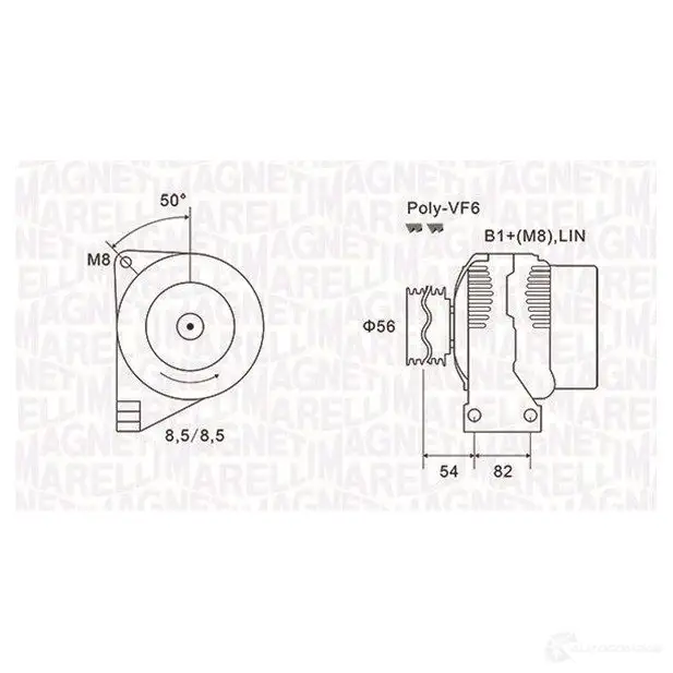 Генератор MAGNETI MARELLI 063732028010 MQA20 28 LFLM8S7 1193732111 изображение 0