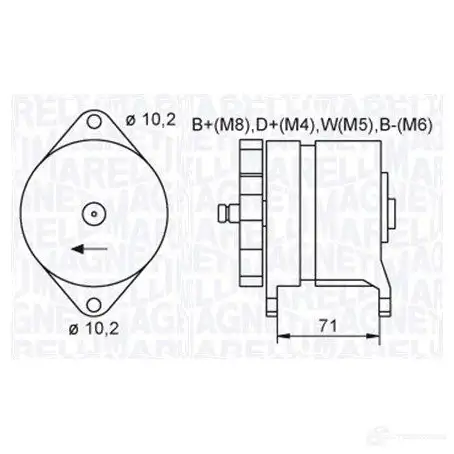 Генератор MAGNETI MARELLI MMDSVR 063731438010 1193731786 MQ A1438 изображение 0