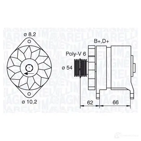Генератор MAGNETI MARELLI 1017026 MAN966 94 4390413810 063388505010 изображение 0