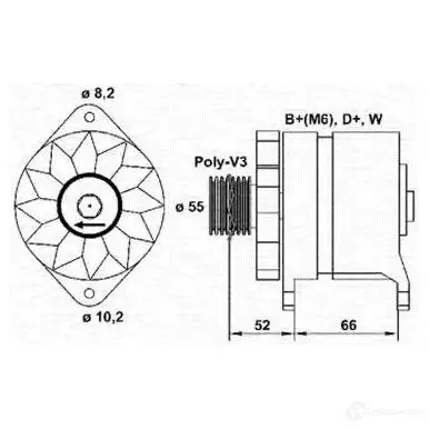 Генератор MAGNETI MARELLI 1047863 943346108010 90DPZI M AR6108
