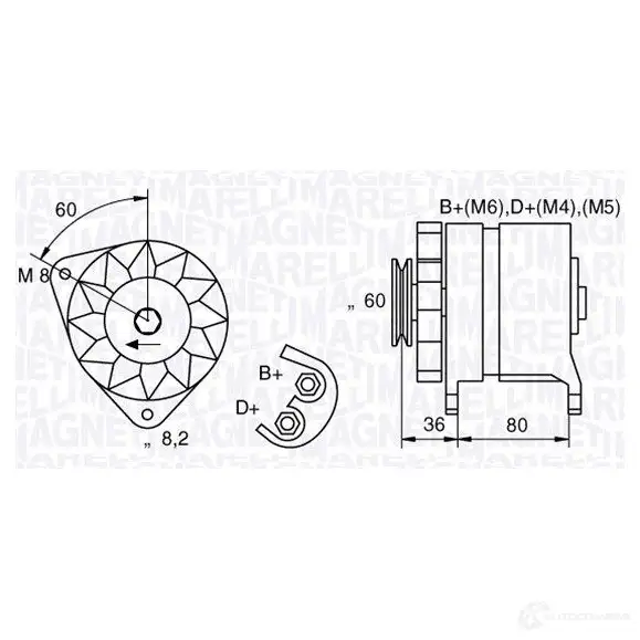 Генератор MAGNETI MARELLI MAN662 054022604010 54022 604 1015898 изображение 0