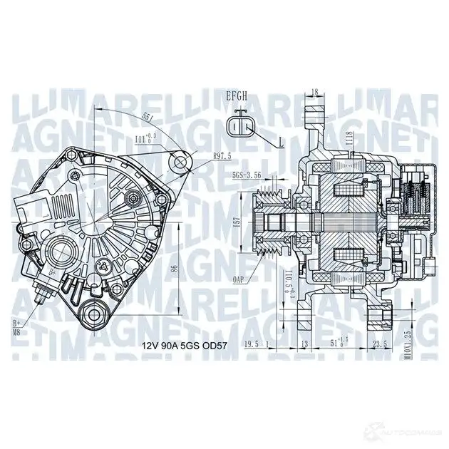 Генератор MAGNETI MARELLI 1437603651 063731938010 NF LXNR изображение 0
