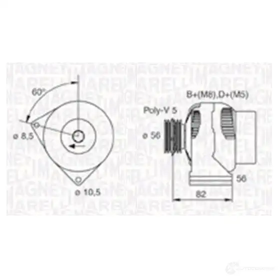 Генератор MAGNETI MARELLI A2QC1 MQ A1700 063731700010 1193731902 изображение 0